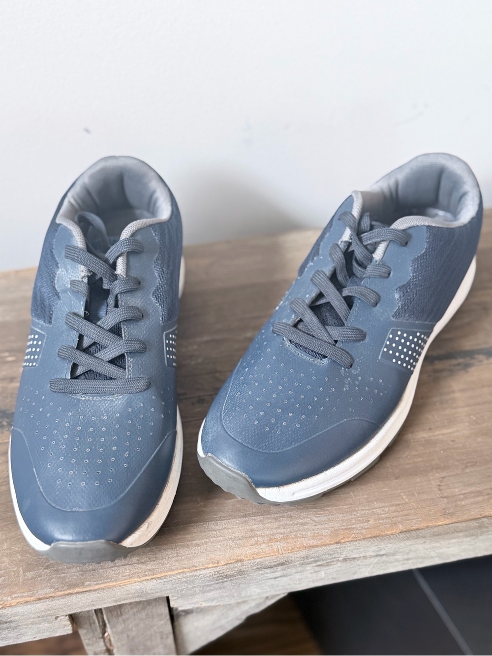 THESTRON Men’s Spikeless Golf Sneaker, Lace-Up Low Top Blue EU 44 US 11 Nextlite